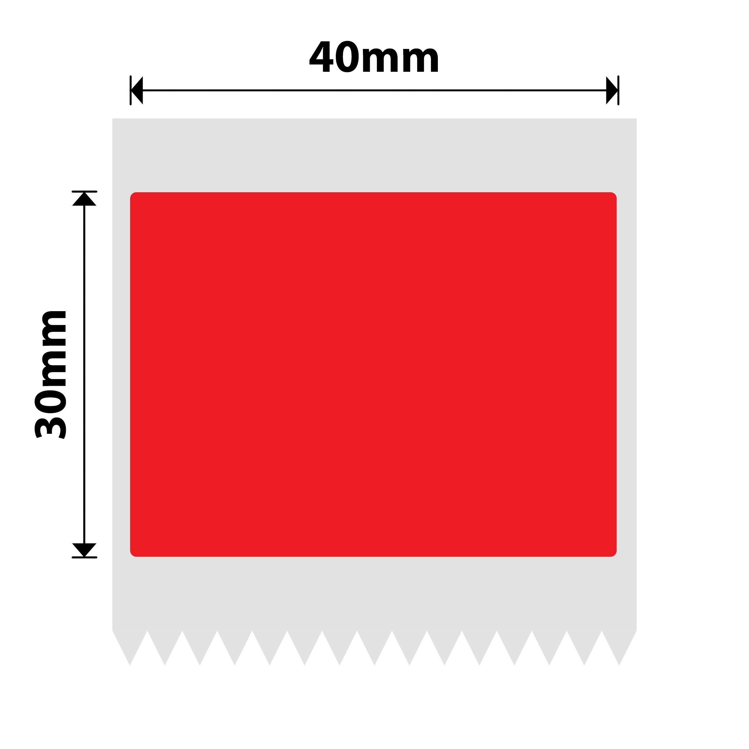 NB221 - NIIMBOT - B1 / B21 / B3S / B4 - T40X30MM - 230 ETICHETTE PER ROTOLO - SOLIDO - ROSSO