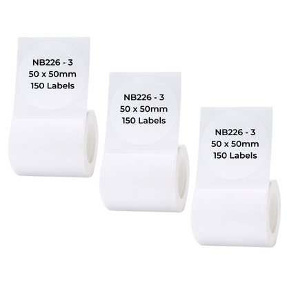 NB226 - NIIMBOT - B1 / B21 / B3S / B4 - T50X50MM - ROUND - 150 LABELS PER ROLL - WHITE