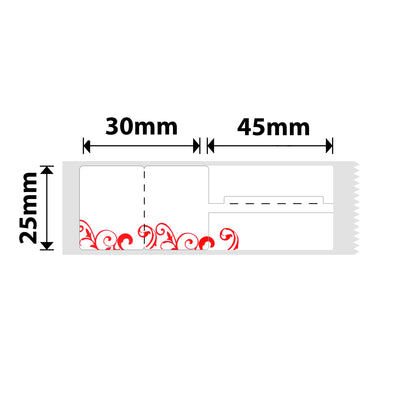 NB228 - NIIMBOT - B1 / B21 / B3S / B4 - R02T - 25X75MM (25x30+45) - 100 ETICHETTE PER ROTOLO - DISEGNO ROSSO 