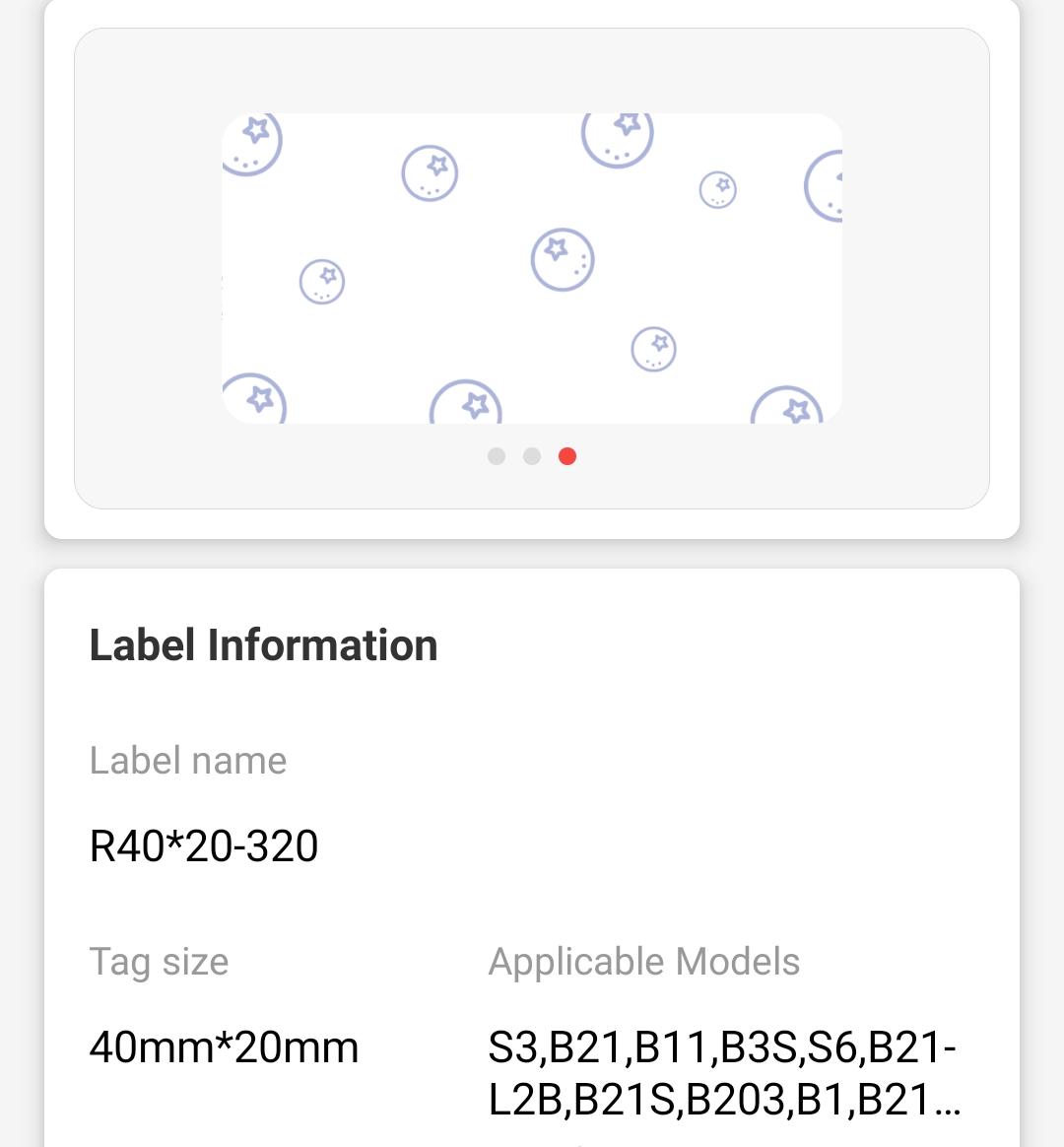 NB229 - NIIMBOT - B1 / B21 / B3S / B4 - 40X20MM - 320 FRUIT SHADING LABELS