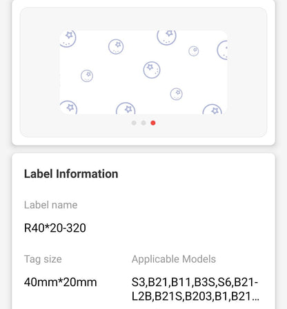 NB229 - NIIMBOT - B1 / B21 / B3S / B4 - 40X20MM - 320 FRUIT SHADING LABELS