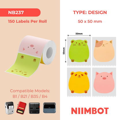 NIIMBOT - B Range - 50x50mm - Auspicious Animal - 150 Labels