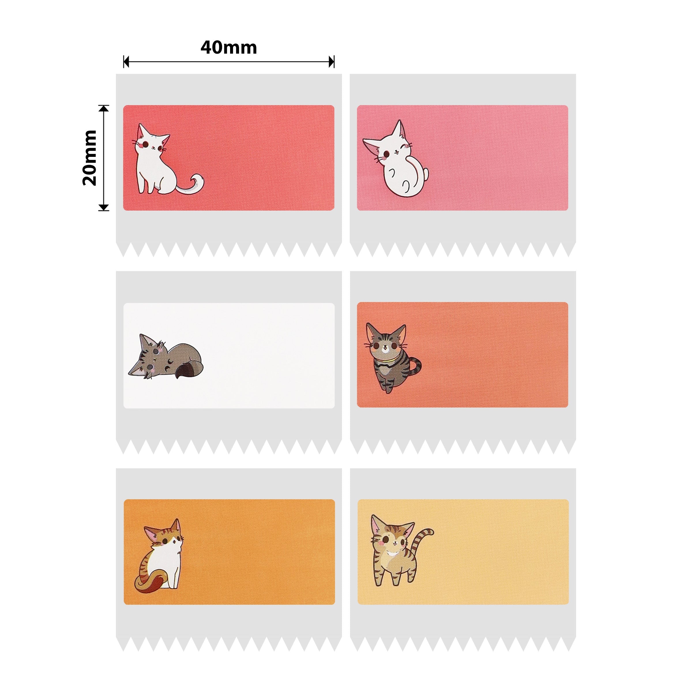 NB240 - Niimbot - B1 / B21 / B3S / B4 - 40x20mm - 320 Cat Labels ...