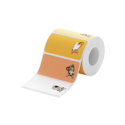 NB240 - NIIMBOT - B1 / B21 / B3S / B4 - 40X20MM - 320 ETICHETTE TERMICHE ROSSO/ARANCIONE - DESIGN GATTO
