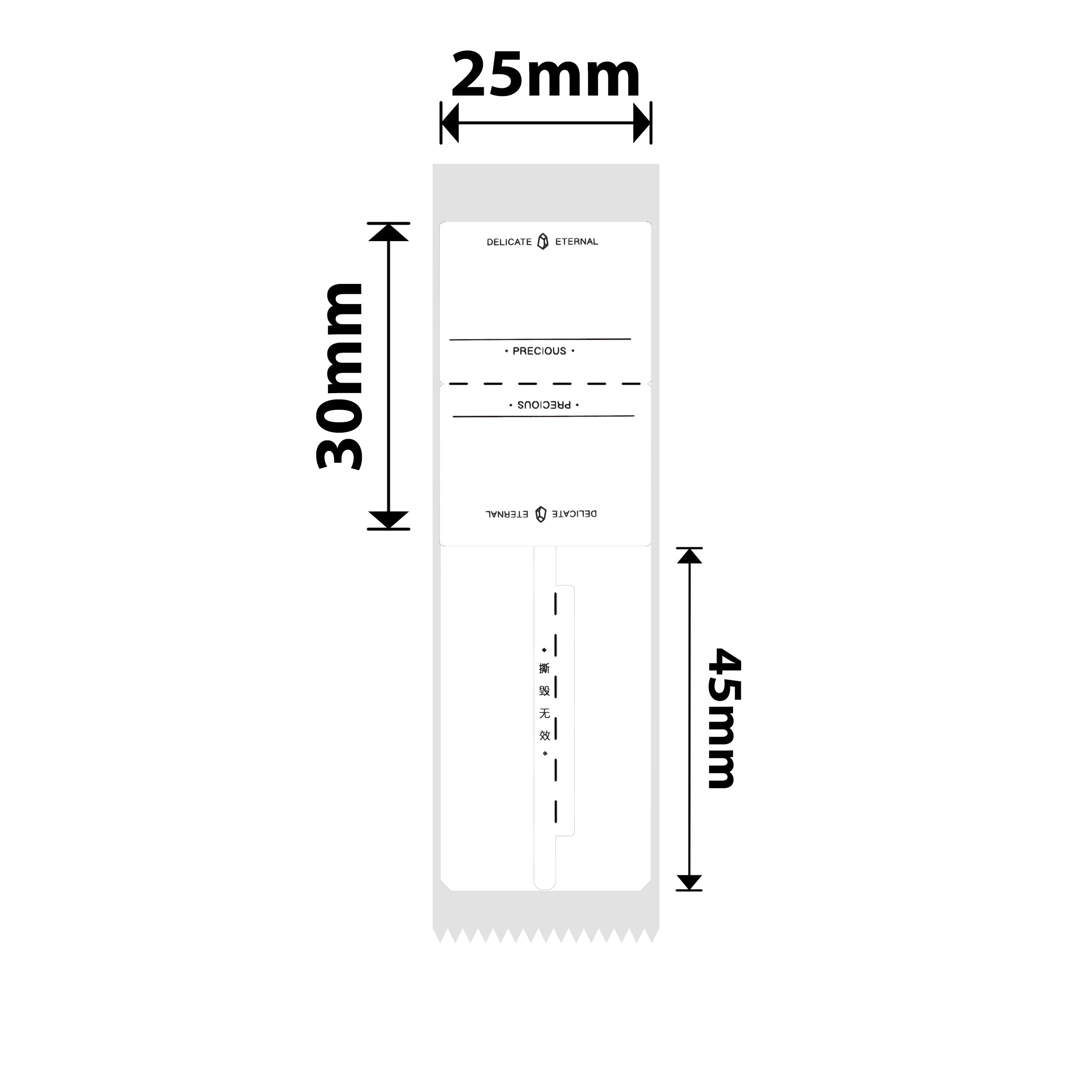 NB259 - NIIMBOT - D101 UNIQUEMENT - R02T-25X75MM - 90 ÉTIQUETTES PAR ROULEAU - ÉTIQUETTES POUR BIJOUX - DESIGN ÉTERNEL