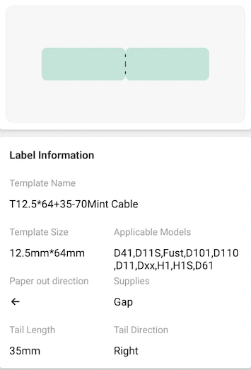NB270 - NIIMBOT - D11 / D101 / D110 / H1S - R12.5X99MM - 70 LABELS PER ROLL - MINT CABLE DESIGN