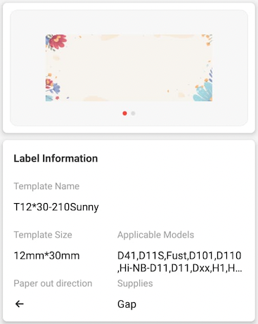 NB273 - NIIMBOT - D11 / D101 / D110 / H1S - R12X30MM - 210 LABELS PER ROLL - FLOWERS DESIGN