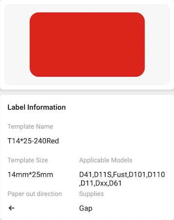 NB278 - NIIMBOT - D11 / D101 / D110 / H1S - R14X25MM - 240 LABELS PER ROLL - RED DESIGN