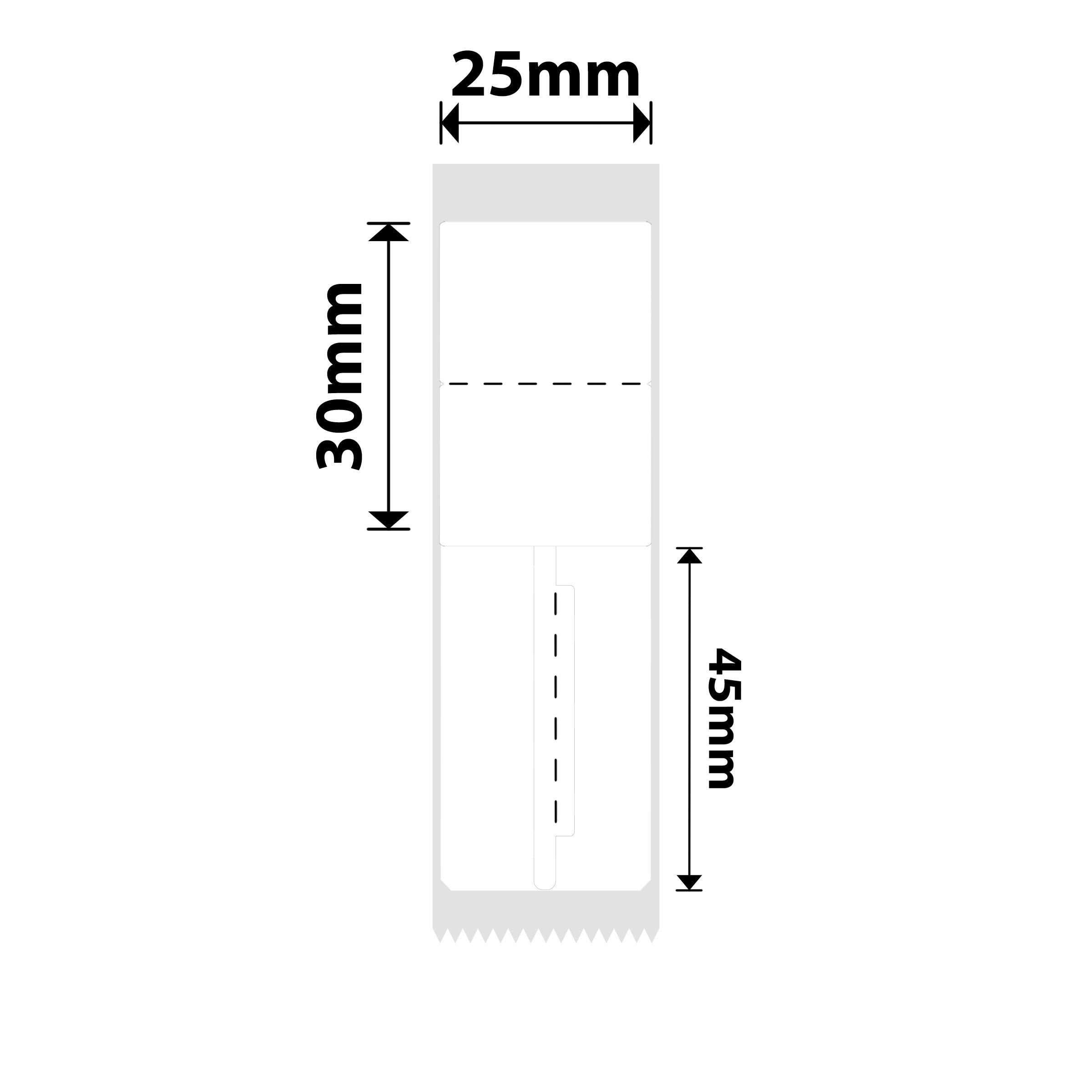NB286 - NIIMBOT - B1 / B21 / B3S / B4 - T25X30+45MM - 100 LABELS PER ROLL - JEWELLERY - WHITE