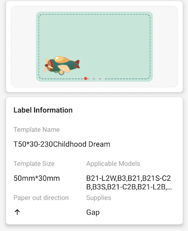 NB289 - NIIMBOT - B1 / B21 / B3S / B4 - 50X30MM - 230 CHILDHOOD DREAM LABELS