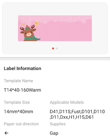 NB300 - NIIMBOT - D11 / D101 / D110 / H1S - 14X40MM - 160 COLOUR ANIMALS LABELS