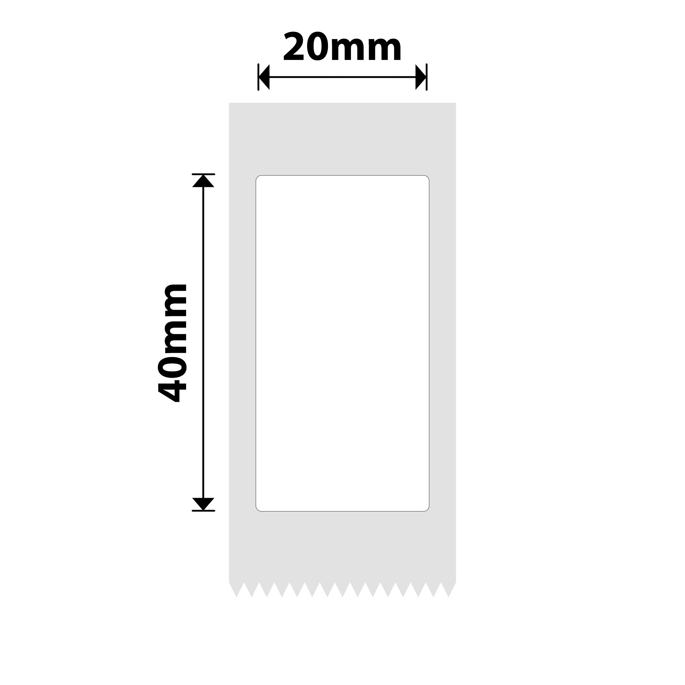 NB314 - NIIMBOT - D101 UNIQUEMENT - R20X40MM - 160 ÉTIQUETTES PAR ROULEAU - BLANCHES