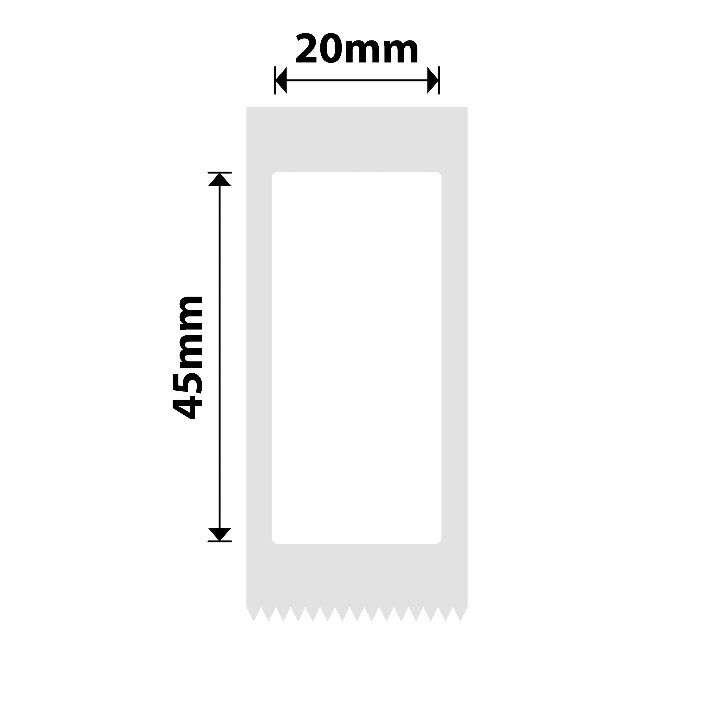 NB315 - NIIMBOT - D101 ONLY - R20X45MM - 150 LABELS PER ROLL - WHITE