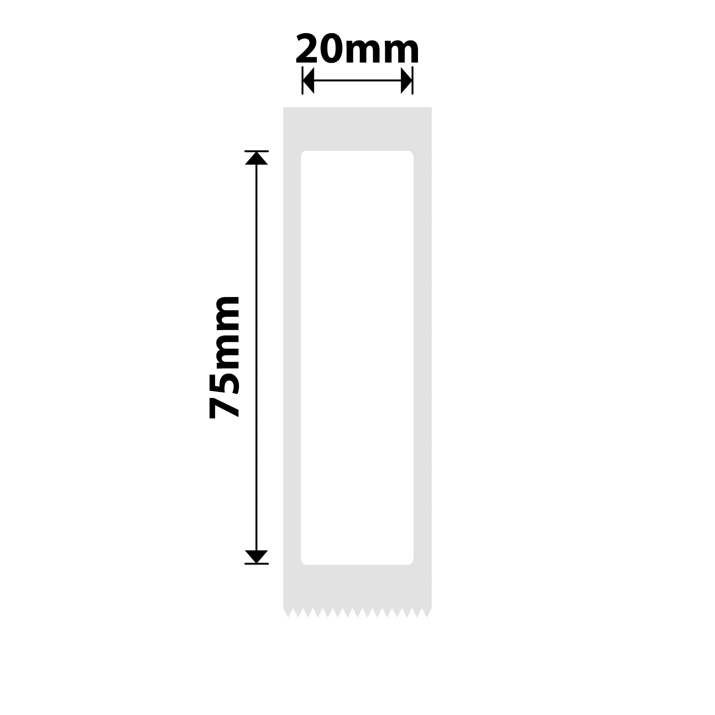 NB322 - NIIMBOT - D101 UNIQUEMENT - R20X75MM - 90 ÉTIQUETTES PAR ROULEAU - BLANCHES