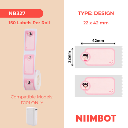 NB327 - NIIMBOT - SOLO D101 - R22X42MM - 150 ETICHETTE PER ROTOLO - DESIGN SWEET BABY
