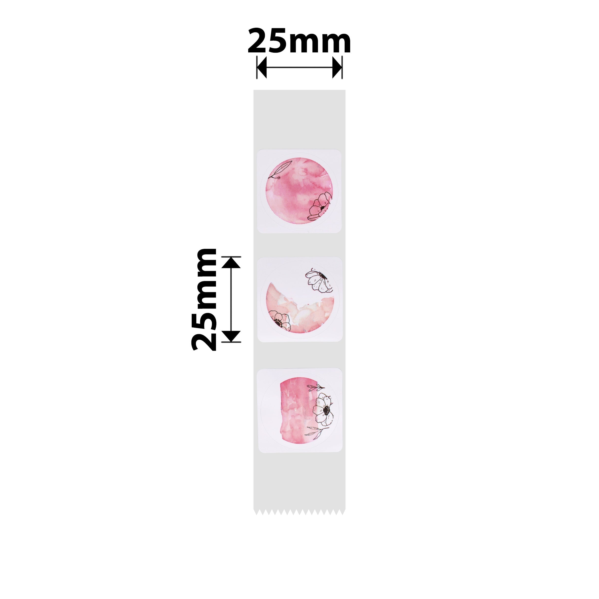 NB335 - NIIMBOT - D101 ONLY - R25X25MM - 225 LABELS PER ROLL - ROUND - PINK