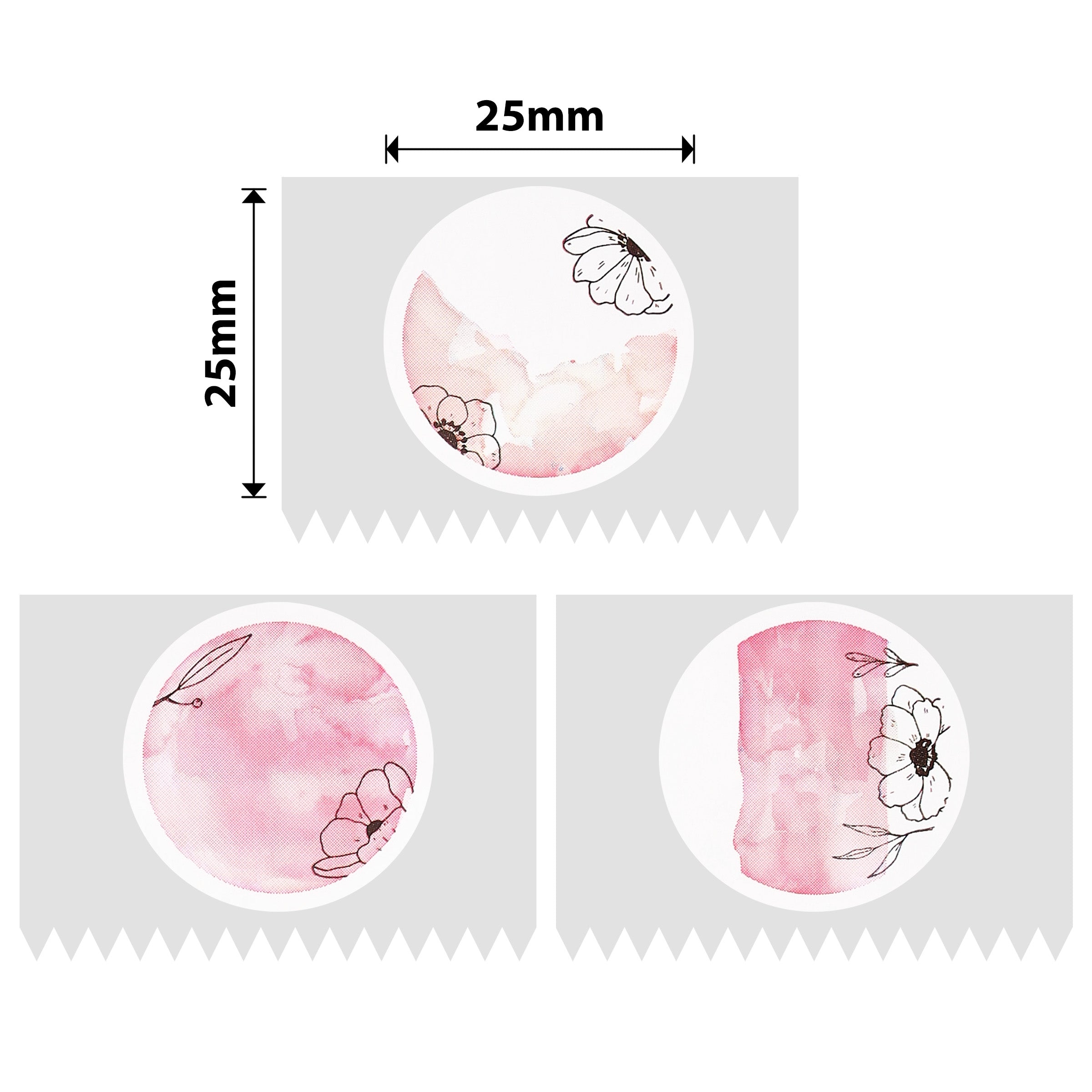 NB335 - NIIMBOT - D101 UNIQUEMENT - R25X25MM - 225 ÉTIQUETTES PAR ROULEAU - RONDES - ROSE