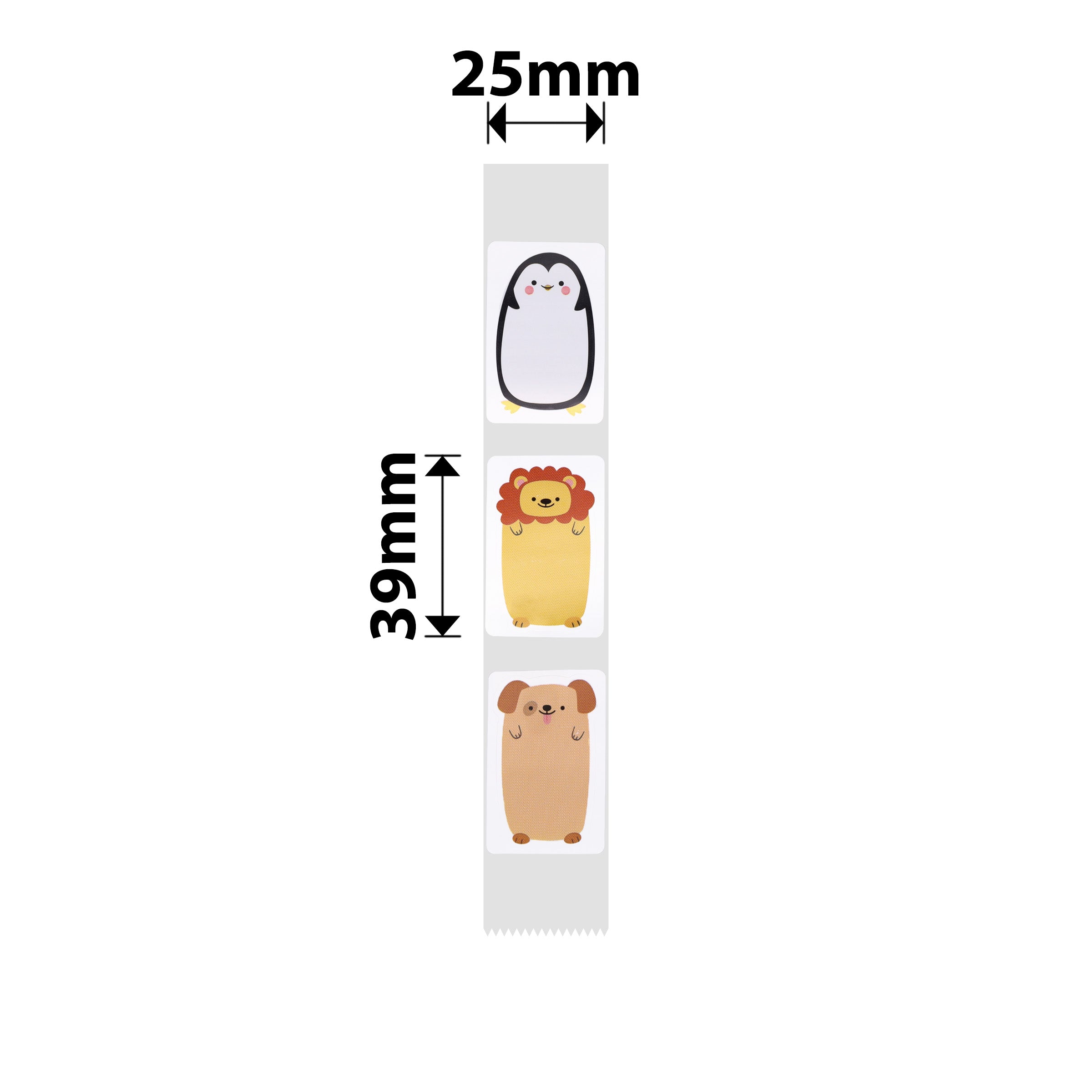 NB353 - NIIMBOT - D101 ONLY - R25X39MM - 160 LABELS PER ROLL - ANIMALS DESIGN