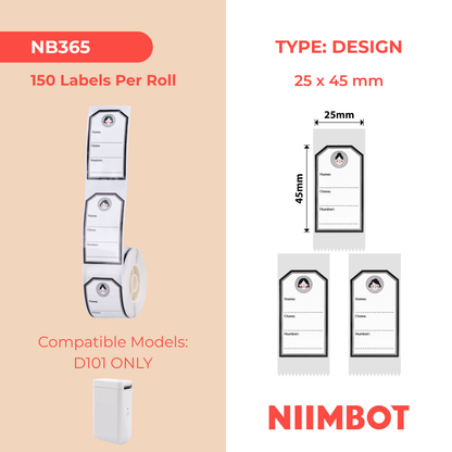 NB365 - NIIMBOT - SOLO D101 - R25X45MM - 150 ETICHETTE PER ROTOLO - DESIGN RAGAZZA
