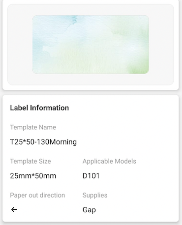 NB369 - NIIMBOT - D101 ONLY - R25X50MM - 130 LABELS PER ROLL - MORNING DESIGN