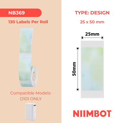 NB369 - NIIMBOT - D101 ONLY - 25X50MM - 130 MORNING LABELS