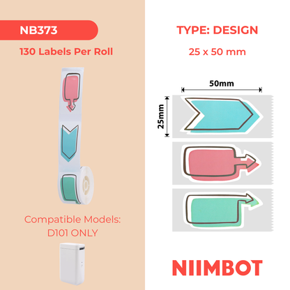 NB373 - NIIMBOT - D101 ONLY - 25X50MM - 130 WATCH HERE LABELS