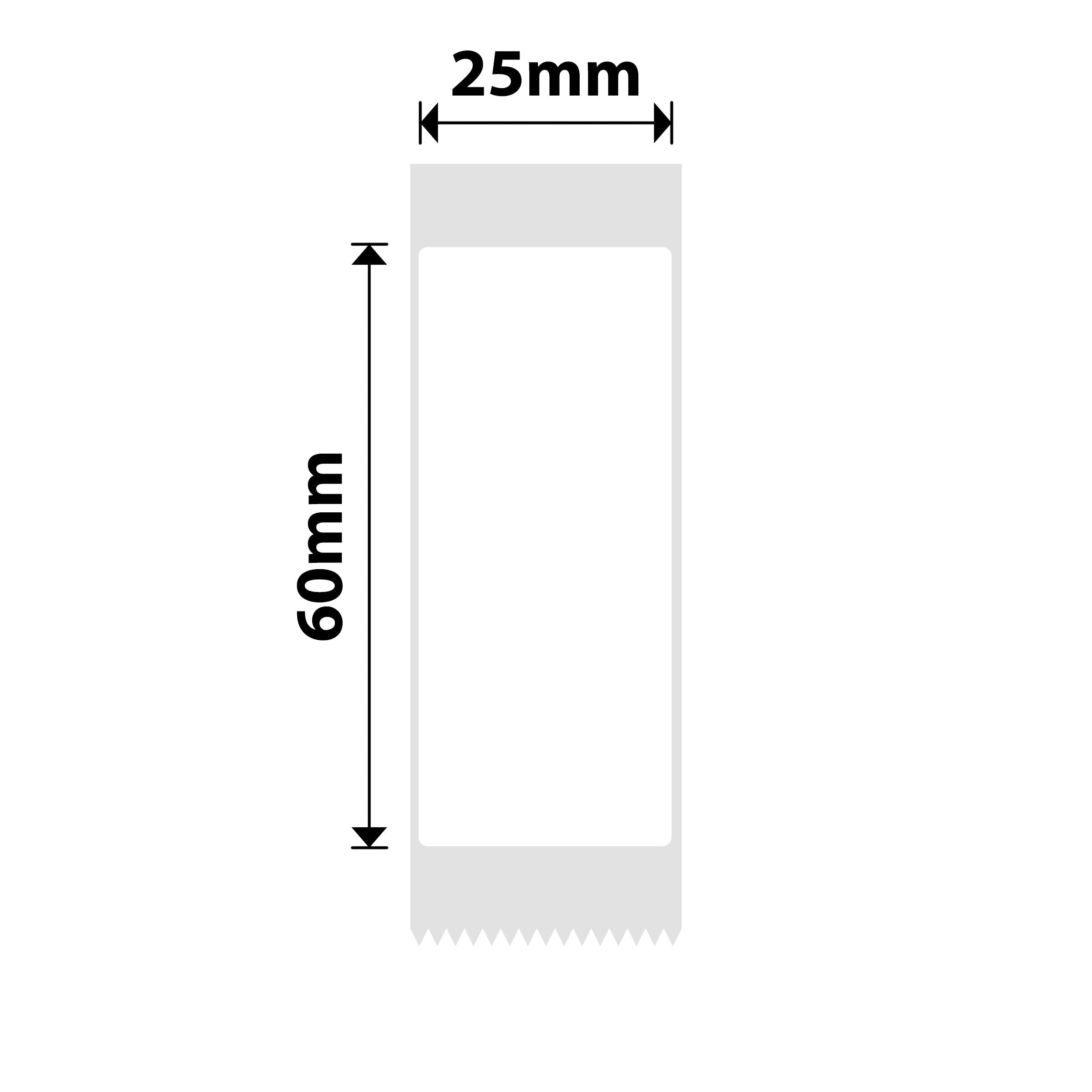 NB377 - NIIMBOT - D101 ONLY - 25X60MM - 110 WHITE LABELS