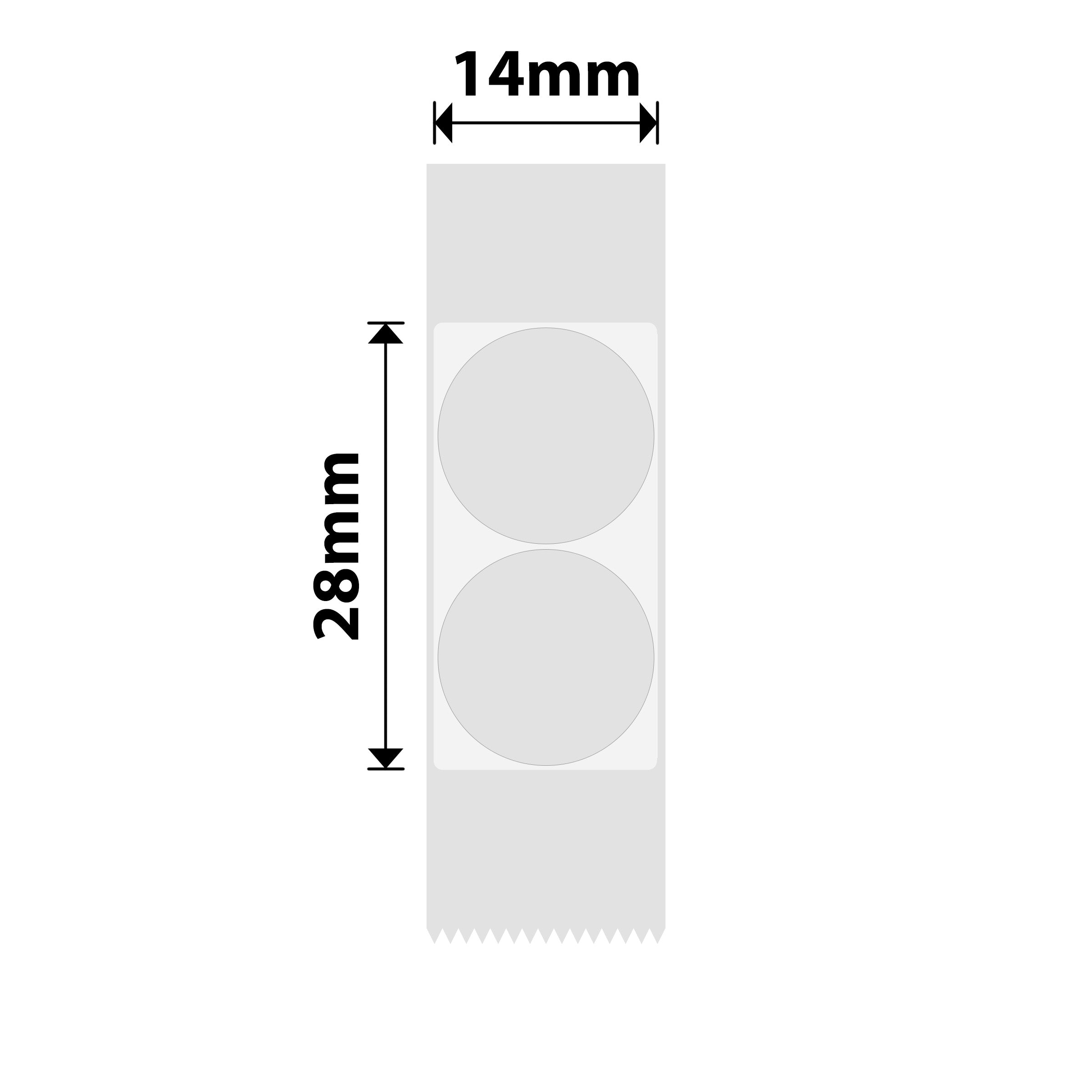 NB386 - NIIMBOT - B18 / N1 - ET14X28MM - 195 LABELS PER ROLL - ROUND - TRANSPARENT