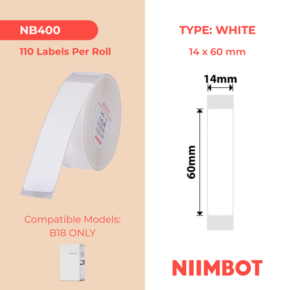 NB400 - NIIMBOT - B18 / N1 - 14X60MM - 110 WHITE LABELS