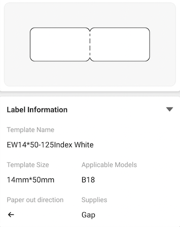 NB407 - NIIMBOT - B18 / N1 - 14X50MM - 125 WHITE LABELS