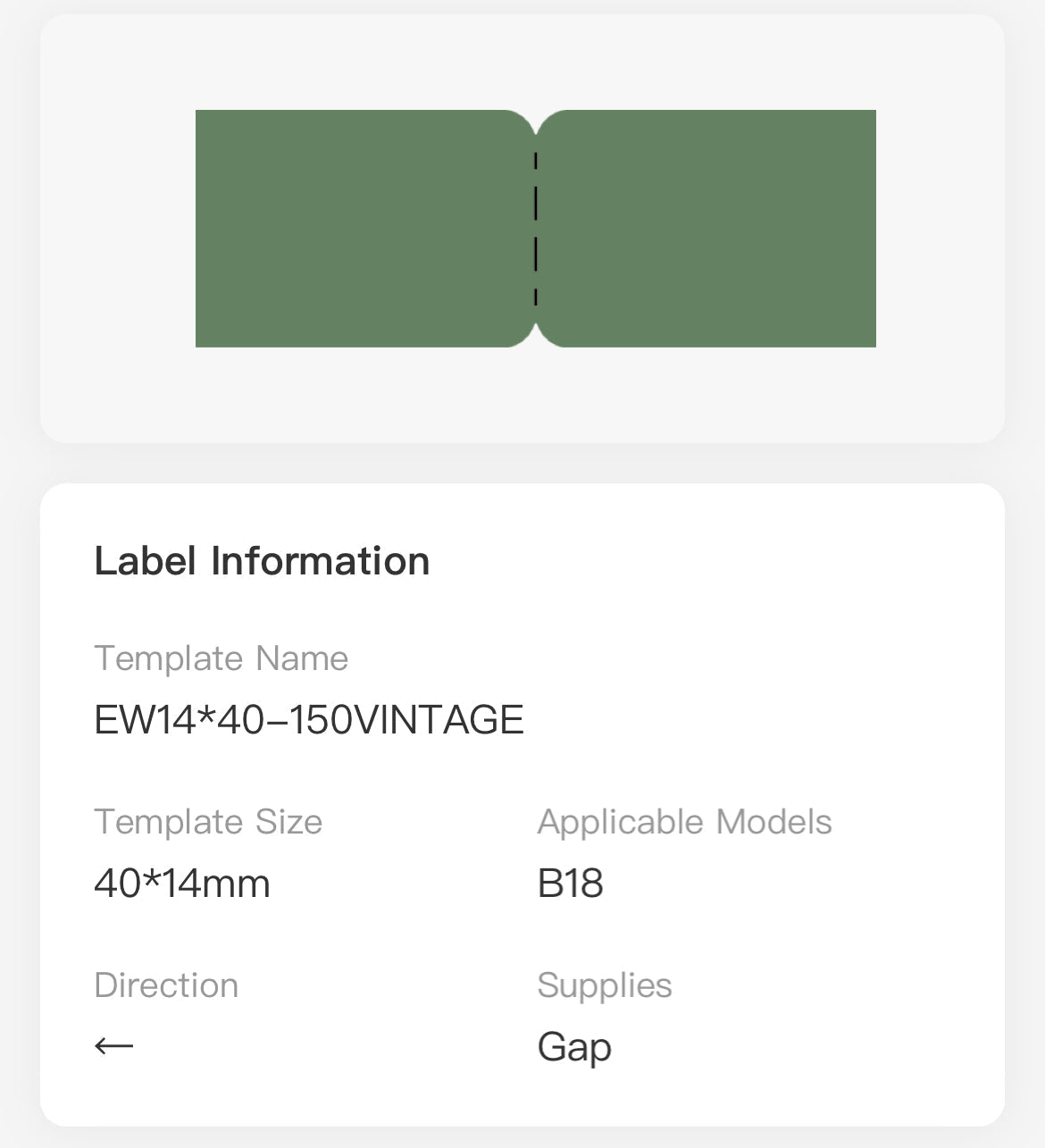 NB408 - NIIMBOT - B18 / N1 - 14X40MM - 150 INDEX VINTAGE LABELS