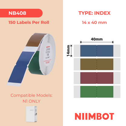 NB408 - NIIMBOT - B18 / N1 - 14X40MM - 150 INDEX VINTAGE LABELS