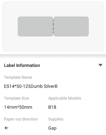 NB410 - NIIMBOT - B18 / N1 - 14X50MM - 130 DARK SILVER LABELS