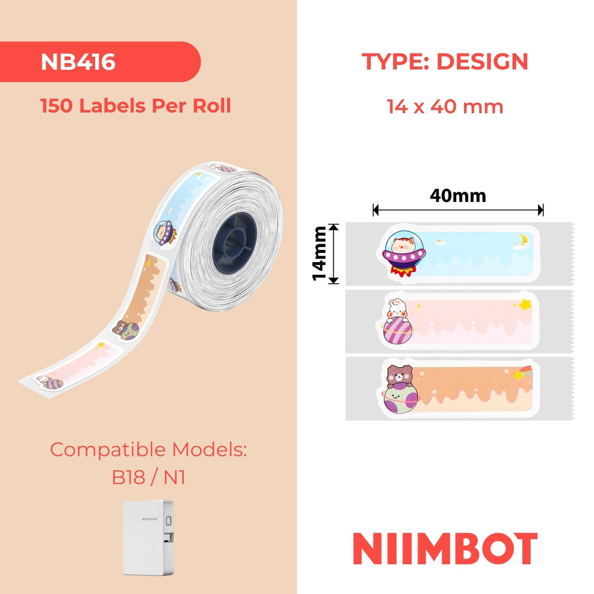 NIIMBOT - N1 - 14x40mm - Star Trek - 150 Labels