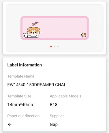 NB418 - NIIMBOT - B18 / N1 - 14X40MM - 150 DREAMER LABELS