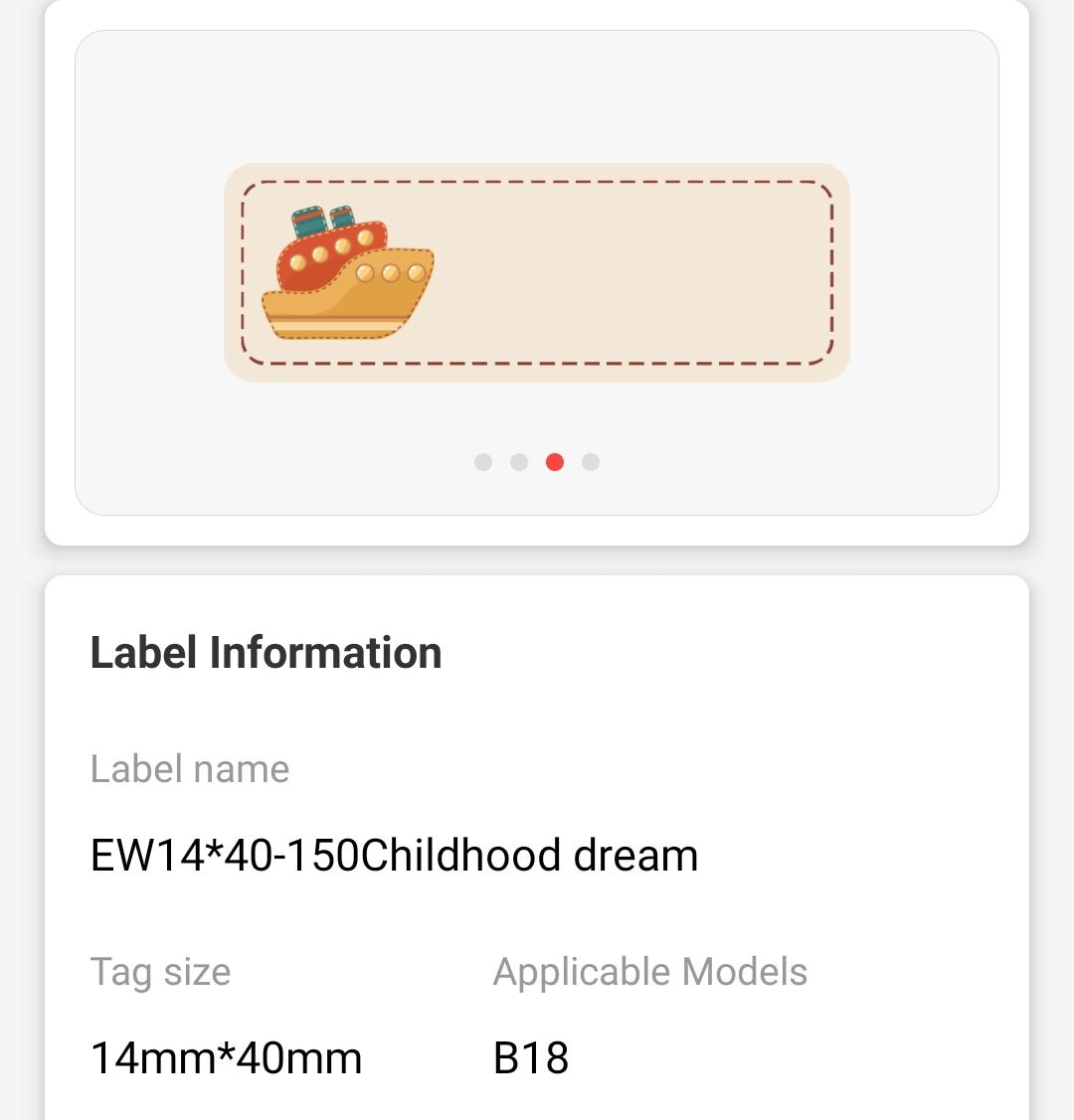 NB419 - NIIMBOT - N1 / B18 - 14X40 - 150 TRAVELING LABELS