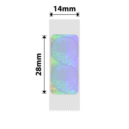NB429 - NIIMBOT - B18 / N1 - 14X28MM - 200 SILVER ROUND HOLOGRAM LABELS