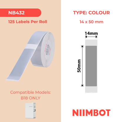 NB432 - NIIMBOT - B18 / N1 - 14X50MM - 125 GREY VOID LABELS