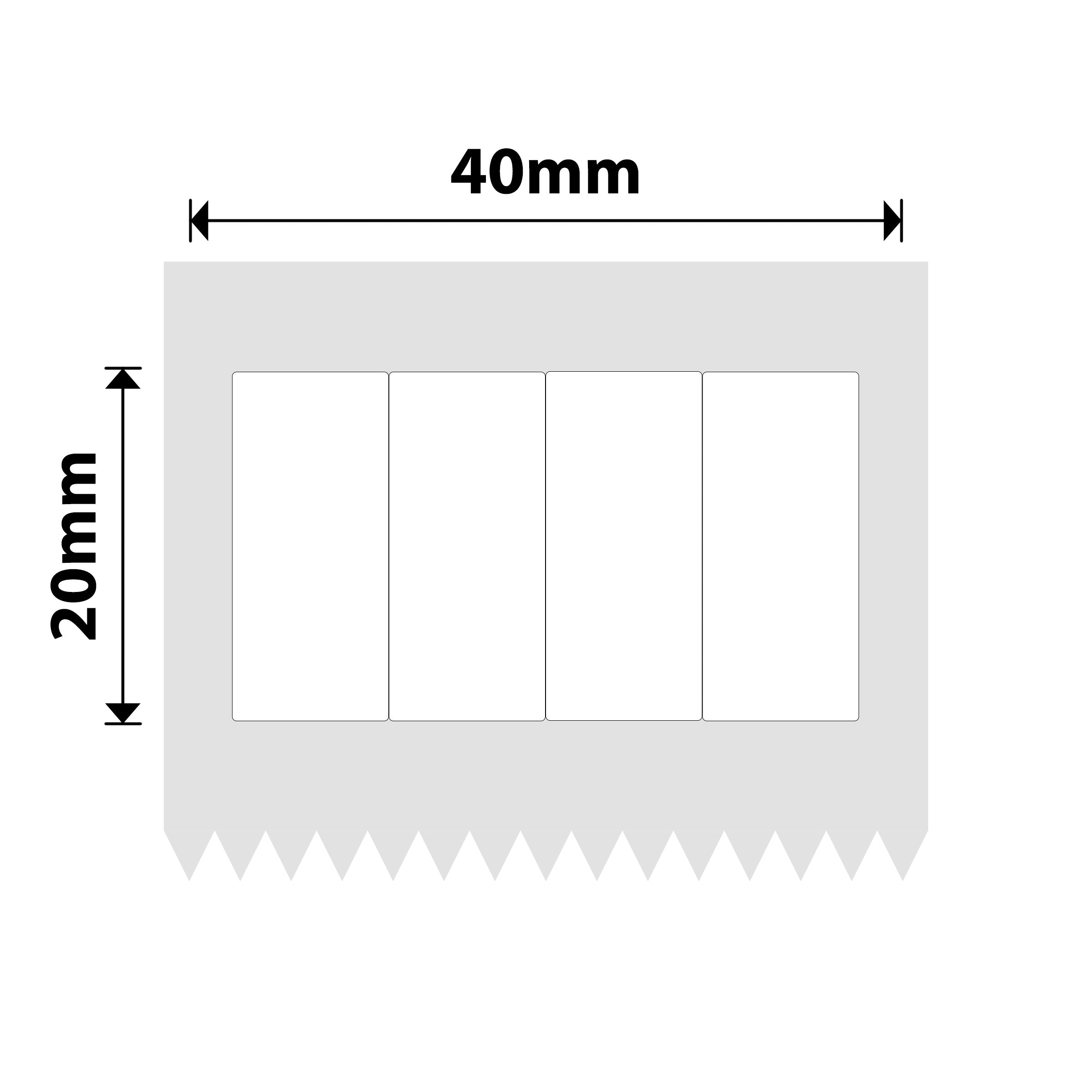 NB435 - NIIMBOT - B1 / B21 / B3S / B4 - 40X20MM - (10X20/4) - 300 WHITE LABELS