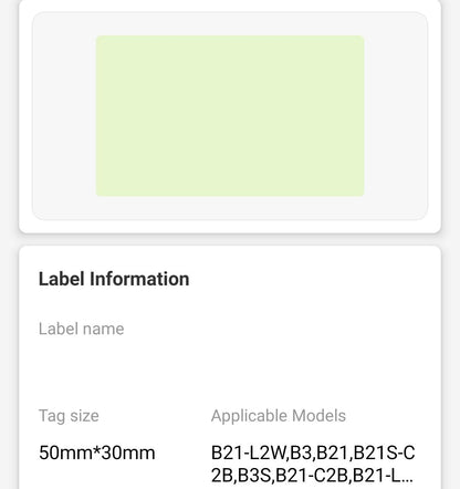 NB447 - NIIMBOT - B1 / B21 / B3S / B4 - 50X30MM - 230 GREEN LABELS