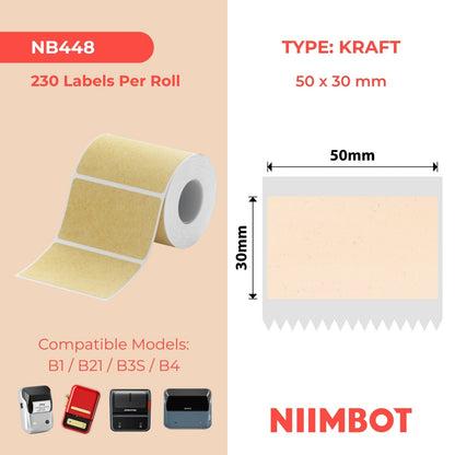 NIIMBOT - B Range - 50x30mm - Kraft - 230 Labels