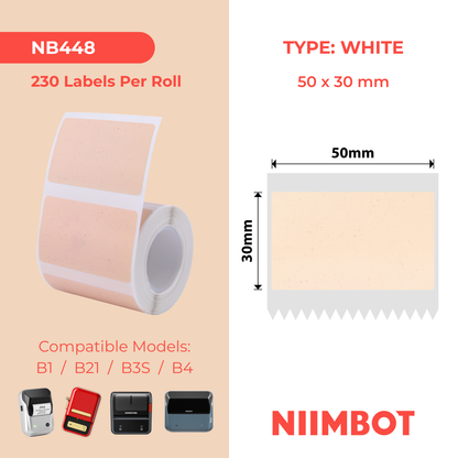 NB448 - NIIMBOT - B1 / B21 / B3S / B4 - 50X30MM - 230 KRAFT LABELS