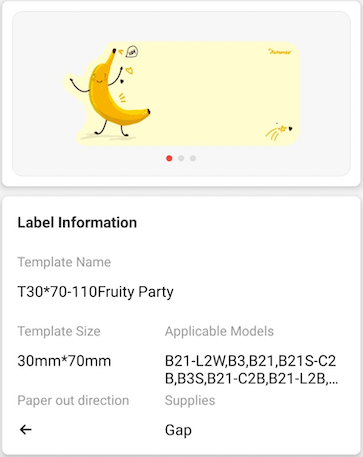 NB451 - NIIMBOT - B1 / B21 / B3S / B4 - 30X70MM - 110 FRUITY PARTY LABELS