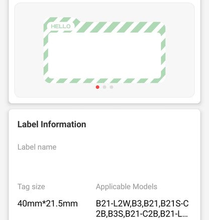 NB457 - NIIMBOT - B1 / B21 / B3S / B4 - 40X21.5MM - 300 HELLO NAME TAG MULTI - COLOUR LABELS