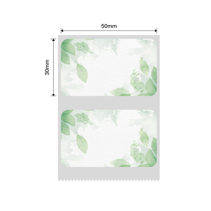 NB460 - Niimbot - B1 / B21 / B3S / B4 - 50x30mm - 230 Green Leaf Labels