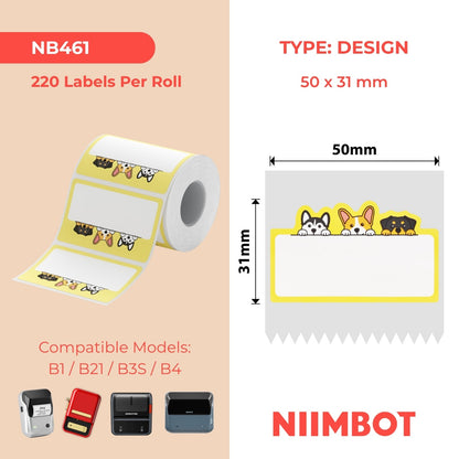 NIIMBOT - B Range - 50x31mm - Dog - 220 Labels