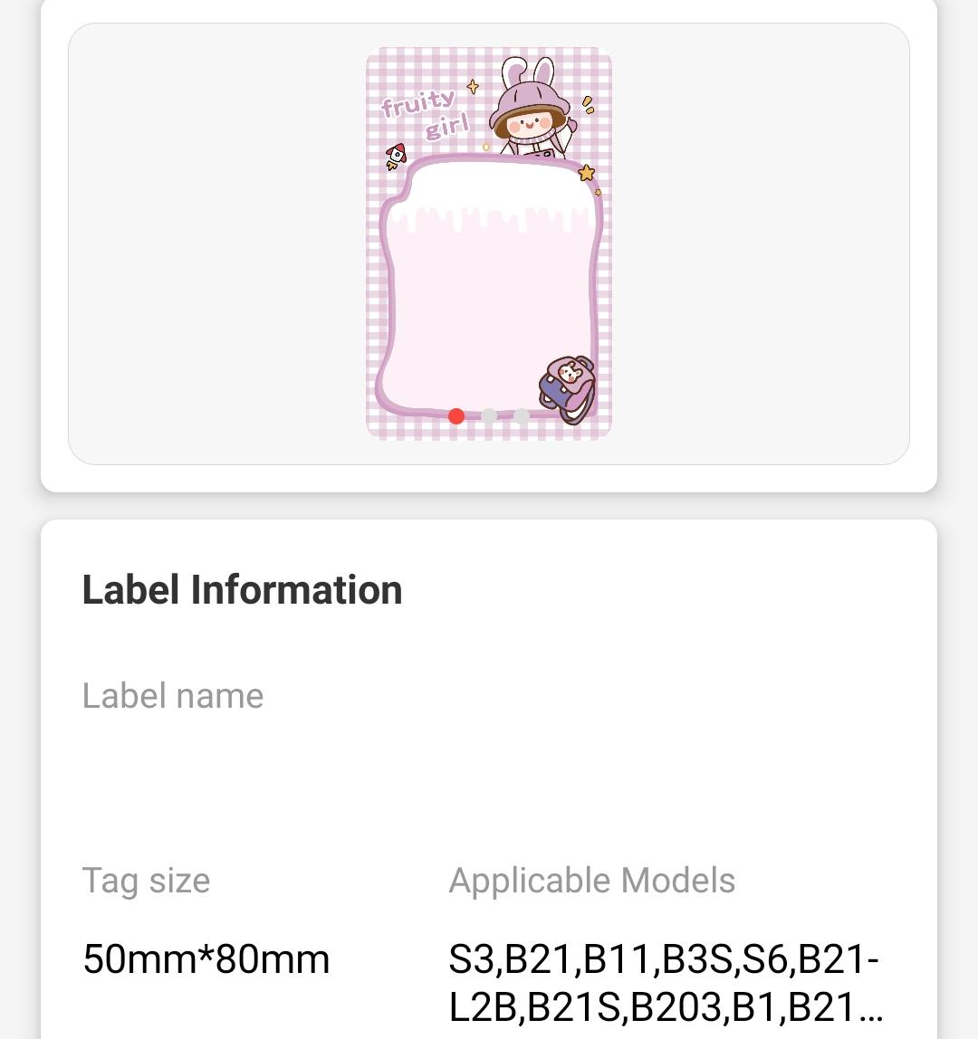 NB469 - NIIMBOT - B1 / B21 / B3S / B4 - 50X80MM - 95 FRUITY GIRL LABELS