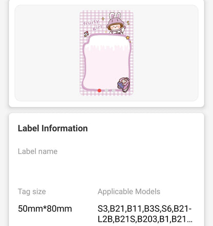NB469 - NIIMBOT - B1 / B21 / B3S / B4 - 50X80MM - 95 FRUITY GIRL LABELS
