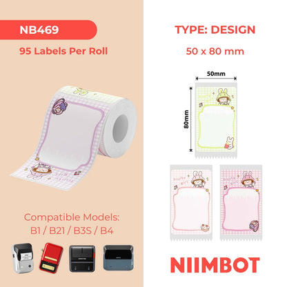 NIIMBOT - B Range - 50x80mm - Fruity Girl Multi-Colour - 95 Labels