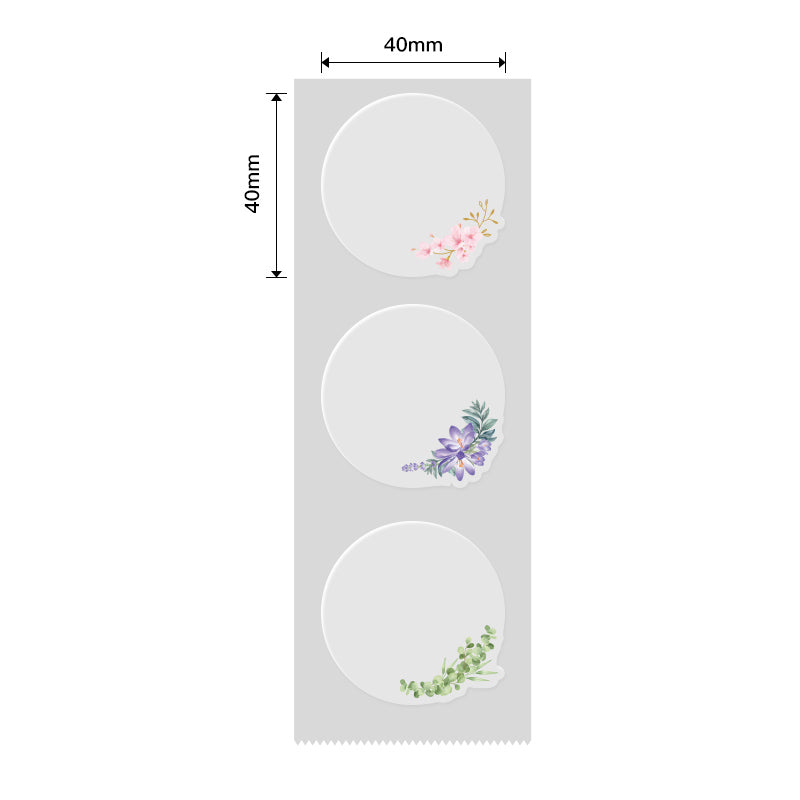 NB474 - NIIMBOT - B1 / B21 / B3S / B4 - 41X41MM - 170 LABELS PER ROLL - WHISPERING FLOWERS DESIGN - TRANSPARENT